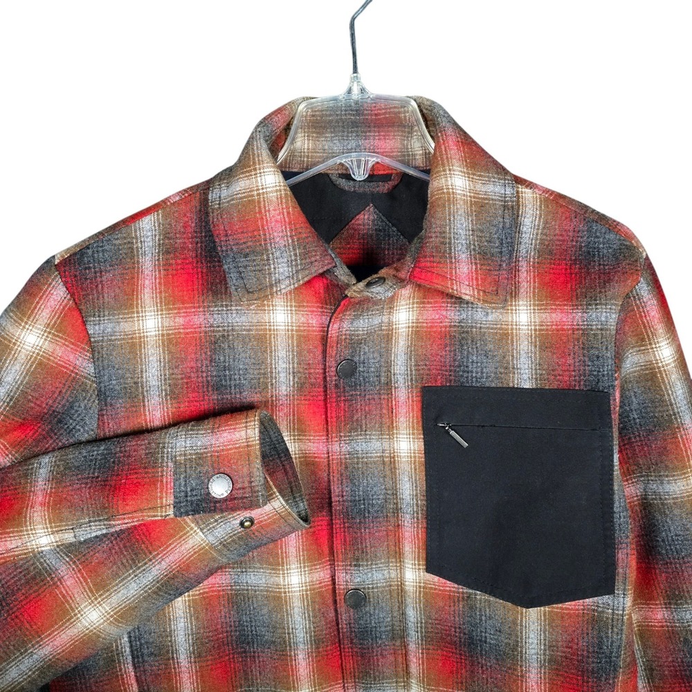 Pendleton Shirt Jacket Mens Small Polyfill‎ Insulation Wool Blend Shacket Red